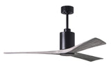 Matthews Fan PA3-BK-BW-60 Patricia-3 three-blade ceiling fan in Matte Black finish with 60” solid barn wood tone blades and dimmable LED light kit 