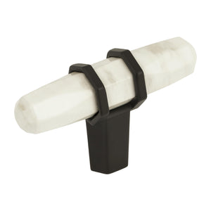 Amerock Cabinet Knob Marble White/Black Bronze 2-1/2 inch (64 mm) Length Carrione 1 Pack Drawer Knob Cabinet Hardware