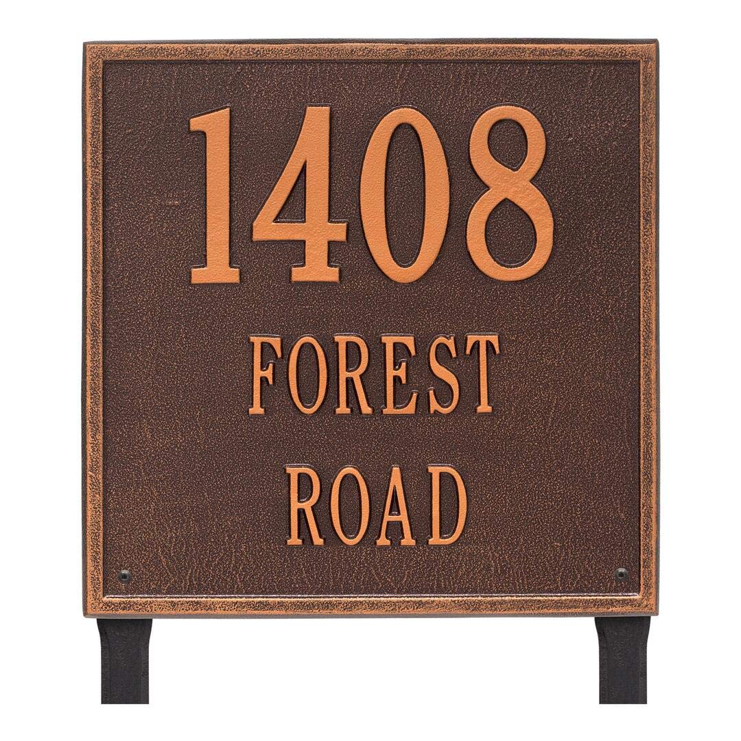 Whitehall 2121AC - Personalized Square Plaque - Estate - Lawn - 3 line
