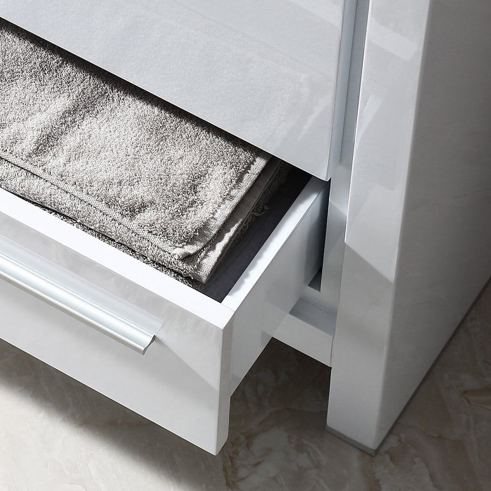 Fresca FVN8125WH Fresca Allier 24" White Modern Bathroom Vanity w/ Mirror