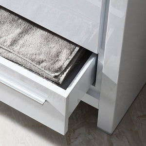 Fresca FVN8125WH Fresca Allier 24" White Modern Bathroom Vanity w/ Mirror