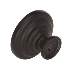 Amerock Cabinet Knob Matte Black 1-1/4 inch (32 mm) Diameter Everyday Heritage 1 Pack Drawer Knob Cabinet Hardware