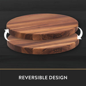 John Boos WAL-R18 Large Walnut Wood Cutting Board for Kitchen Prep 18 Inches Diameter, 1.5 Thick Reversible End Grain Round Charcuterie Block 18DIAX1.5 WAL-EDGE GR-REV-BRANDED