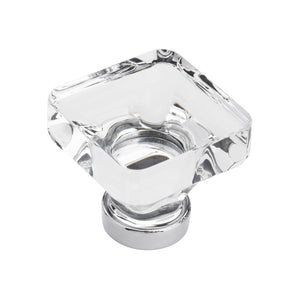 US title : Amerock Cabinet Knob Clear/Polished Chrome 1-3/8 inch (35 mm) Length Glacio 1 Pack Drawer Knob Cabinet Hardware| Aluminum, Glass