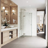 VIGO VG6061CHCL42 40.0" -40.0" W -73.75" H Frameless Hinged Neo-angle Shower Enclosure with Clear 0.38" Tempered Glass and Stainless Steel Hardware in Chrome Finish with Reversible Handle