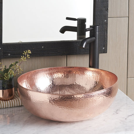 Native Trails CPS463 Maestro Round Vessel Bathroom Sink, Polished Copper