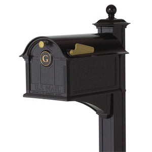 Whitehall 16513 - Balmoral Mailbox Monogram & Post Package- Black