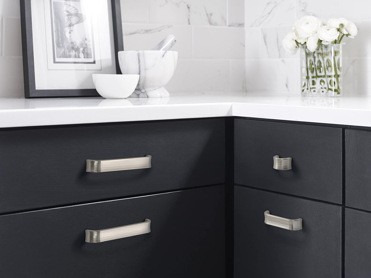 Amerock Cabinet Pull Satin Nickel 6-5/16 inch (160 mm) Center to Center Concentric 1 Pack Drawer Pull Drawer Handle Cabinet Hardware