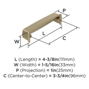 Amerock Cabinet Cup Pull Golden Champagne 3-3/4 inch (96 mm) Center to Center Kane 1 Pack Drawer Pull Drawer Handle Cabinet Hardware