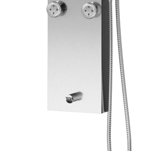 PULSE ShowerSpas 1042-SSB-1.8GPM Monterey ShowerSpa Panel with 8" Rain Showerhead, 6 Body Spray Jets, Hand Shower and Tub Spout, Brushed Stainless Steel with Brushed Nickel Fixtures, 1.8 GPM