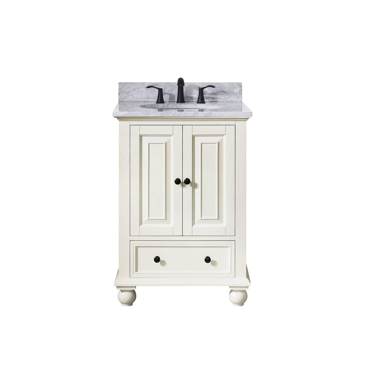 Avanity Thompson 25 in. Vanity in French White finish with Carrara White Marble Top