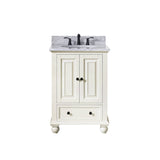 Avanity Thompson 25 in. Vanity in French White finish with Carrara White Marble Top