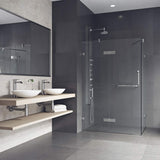 VIGO 30 in. x 38 in. x 73 in. Monteray Frameless Hinged Rectangle Shower Enclosure with Clear 0.38" Tempered Glass and Hardware in Chrome Finish with Reversible Handle - VG6011CHCL40