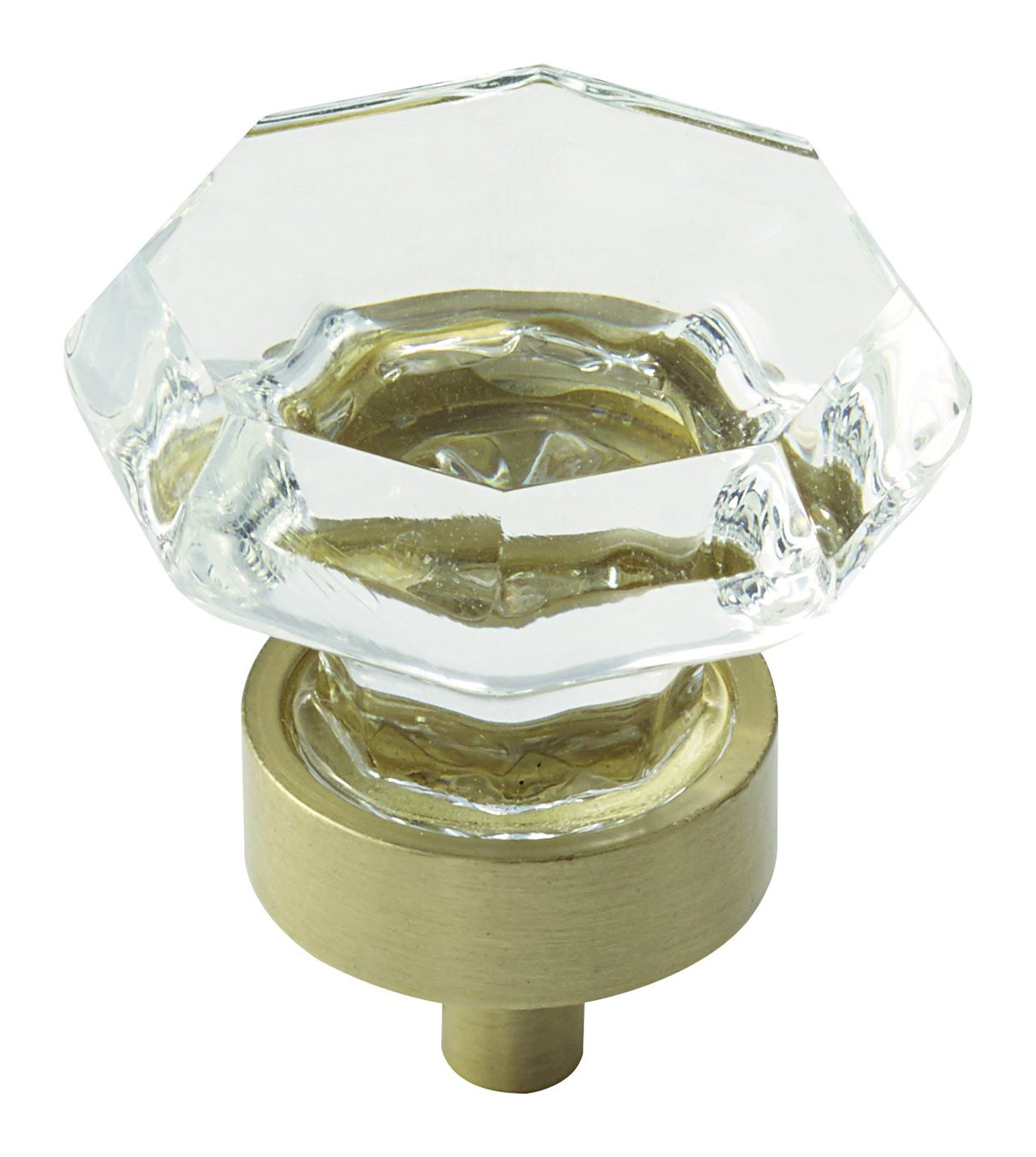 Amerock Cabinet Knob Clear/Golden Champagne 1-5/16 inch (33 mm) Diameter Traditional Classics 1 Pack Drawer Knob Cabinet Hardware