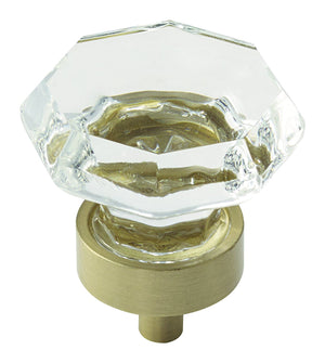 Amerock Cabinet Knob Clear/Golden Champagne 1-5/16 inch (33 mm) Diameter Traditional Classics 1 Pack Drawer Knob Cabinet Hardware