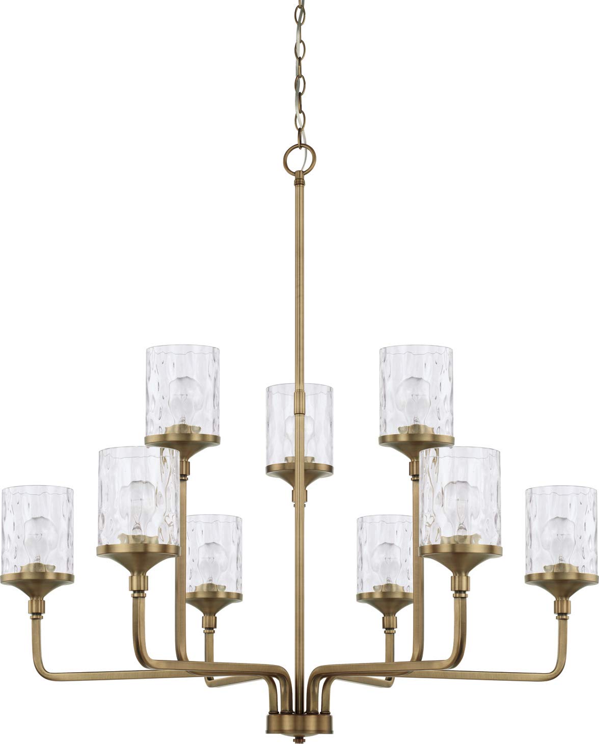 Capital Lighting 428891AD-451 Colton 9 Light Chandelier Aged Brass