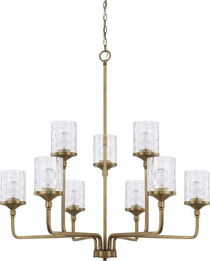 Capital Lighting 428891AD-451 Colton 9 Light Chandelier Aged Brass