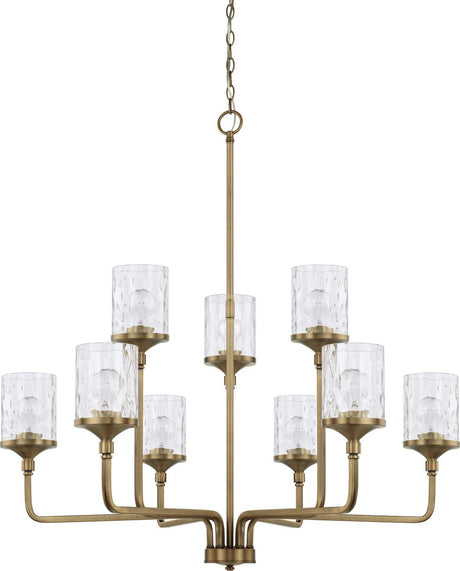 Capital Lighting 428891AD-451 Colton 9 Light Chandelier Aged Brass