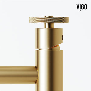 VIGO Cass 12 inch H Single Hole Single Handle Bathroom Faucet in Matte Brushed Gold - Vessel Sink Faucet VG03030MG