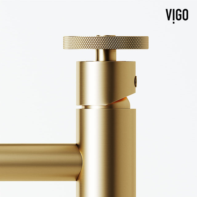 VIGO Cass 12 inch H Single Hole Single Handle Bathroom Faucet in Matte Brushed Gold - Vessel Sink Faucet VG03030MG