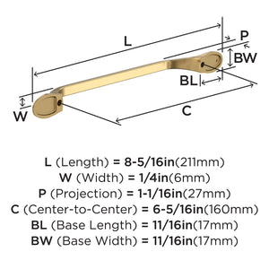 Amerock BP21938CZ Champagne Bronze Cabinet Pull 6-5/16 inch (160mm) Center-to-Center Cabinet Hardware Ravino Furniture Hardware Drawer Pull