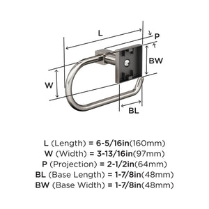 Amerock BH36071G10 Brushed Nickel Single Post Toilet Paper Holder 7-1/16 in. (179 mm) Length Toilet Tissue Holder Appoint Bath Tissue Holder Bathroom Hardware Bath Accessories