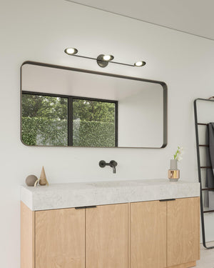 Kuzco VL90133-BK ROTAIRE 33" THREE HEAD VANITY BLACK 21W 120VAC WITH LED DRIVER 3000K 90CRI