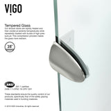 VIGO VG6061BNCL38W 38.13" -38.13"W -78.75"H Frameless Hinged Neo-angle Shower Enclosure with Clear 0.38" Tempered Glass Stainless Steel Hardware in Brushed Nickel Finish, Reversible Handle and Base