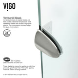 VIGO VG6061BNCL42 40.0" -40.0" W -73.38" H Frameless Hinged Neo-angle Shower Enclosure with Clear 0.38" Tempered Glass and Stainless Steel Hardware in Brushed Nickel Finish with Reversible Handle