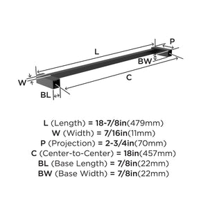 Amerock BH36083MB Matte Black Towel Bar 18 in (457 mm) Towel Rack Monument Bathroom Towel Holder Bathroom Hardware Bath Accessories