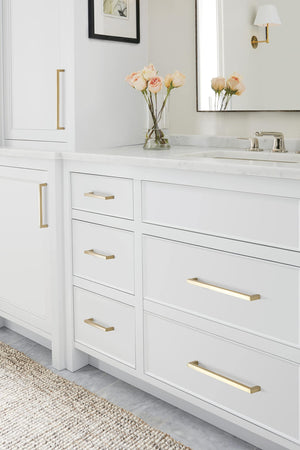 Amerock Cabinet Pull Golden Champagne 5-1/16 inch (128 mm) Center to Center Monument 1 Pack Drawer Pull Drawer Handle Cabinet Hardware