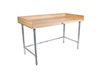 John Boos DNB07 Maple Top Work Table with 4" Riser, Galvanized Base and Bracing, 48" x 30" 1-3/4-3/4"