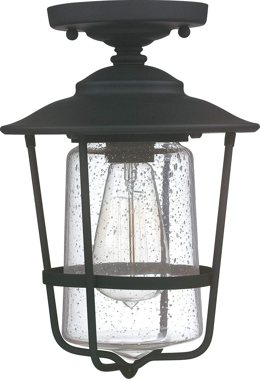 Capital Lighting 9607BK Creekside 1 Light Outdoor Flush Mount Black