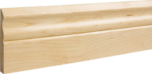 Hardware Resources BASE2-4-HMP 5/8" D x 4" H Hard Maple Scalloped Edge Base Moulding