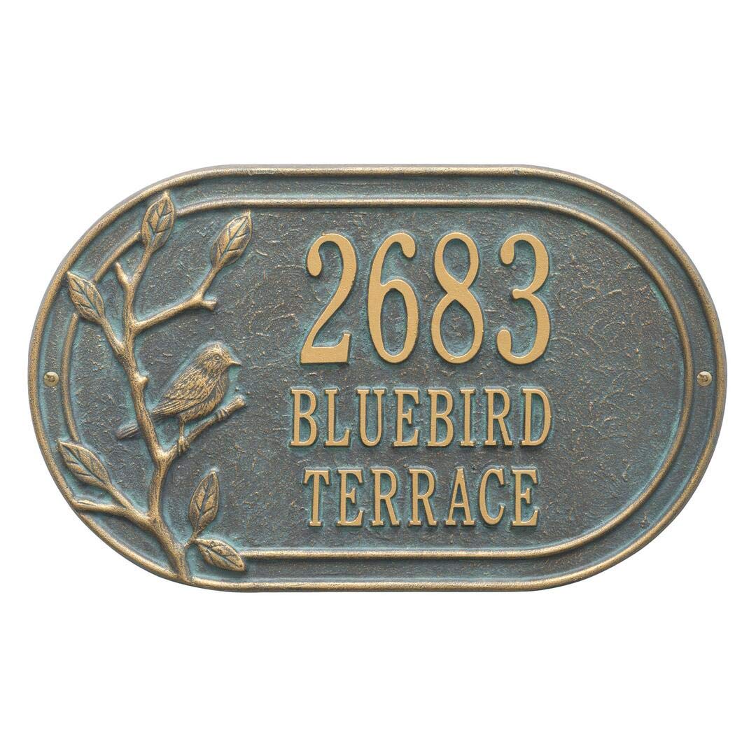 Whitehall 3110BV - Personalized Woodridge Bird Oval Plaque - Standard - Wall - 3 Line