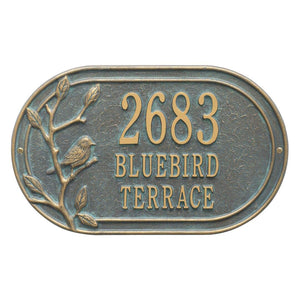 Whitehall 3110BV - Personalized Woodridge Bird Oval Plaque - Standard - Wall - 3 Line