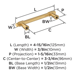 Amerock Cabinet Pull Champagne Bronze 3-3/4 inch (96 mm) Center-to-Center Destine 1 Pack Drawer Pull Cabinet Handle Cabinet Hardware