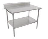 John Boos ST6R5-2436SSK Stallion Stainless Steel 5" Riser Top Work Table with Adjustable Lower Shelf and Legs, Top, 36" Length x 24" Width