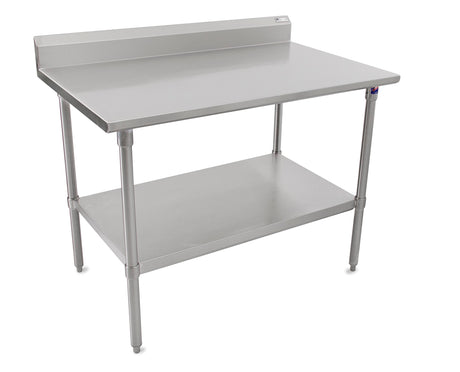 John Boos ST6R5-3060SSK Stallion Stainless Steel 5" Riser Top Work Table with Adjustable Lower Shelf and Legs, Top, 60" Length x 30" Width