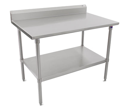 John Boos ST6R5-2430SSK Stallion Stainless Steel 5" Riser Top Work Table with Adjustable Lower Shelf and Legs, Top, 30" Length x 24" Width