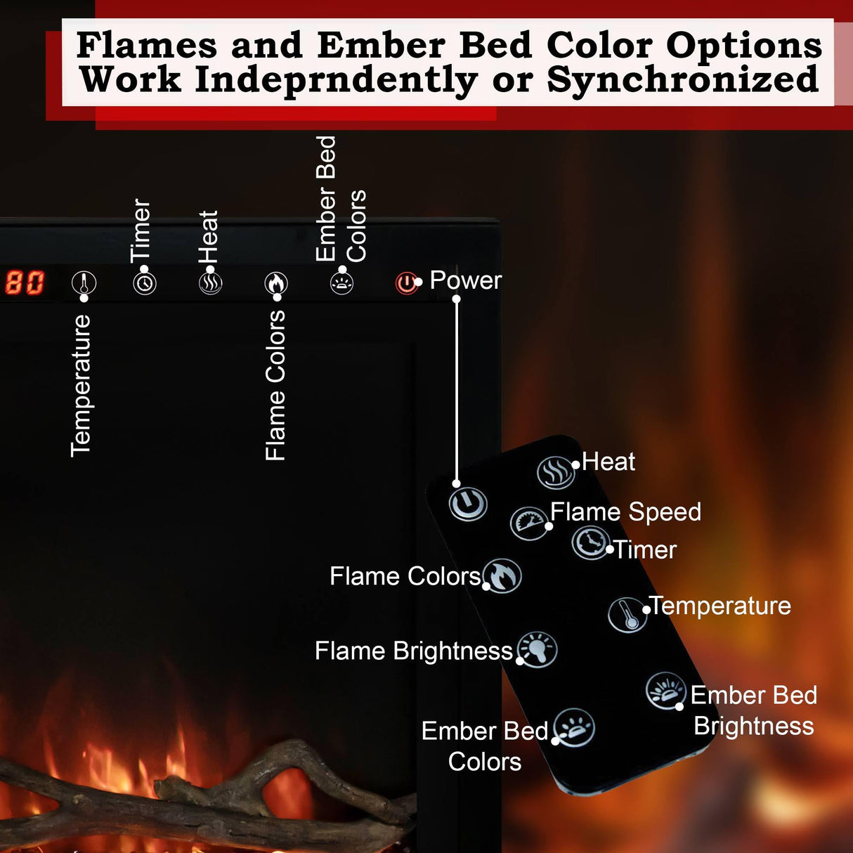 Modern Flames Spectrum Slimline Reliable Electric Fireplace | Customizable Hybrid-FX Flame LED Light Ambience | Remote Controlled | 74 Inch