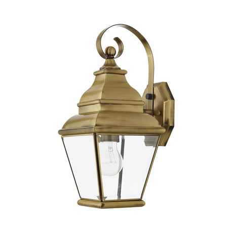 Livex Lighting 2590-01 Exeter Outdoor Wall Lantern, Antique Brass
