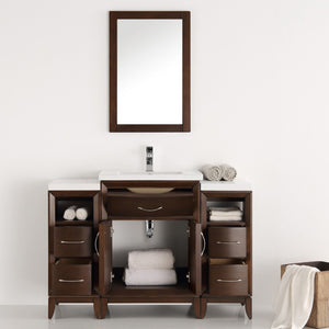 Fresca FVN21-122412WH Fresca Cambridge 48" White Traditional Bathroom Vanity w/ Mirror