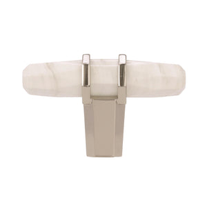 Amerock Cabinet Knob Marble White/Polished Nickel  2-1/2 inch (64 mm) Length Carrione 1 Pack Drawer Knob Cabinet Hardware