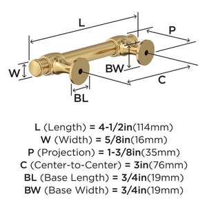 Amerock BP36770CZ Champagne Bronze Cabinet Pull 3 in (76 mm) Center-to-Center Cabinet Handle Winsome Drawer Pull Kitchen Cabinet Handle Furniture Hardware