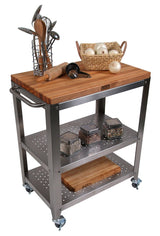 John Boos CHY-CU-CULART30 Cucina Americana Culinarte Kitchen Cart with Wood Top