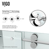 VIGO Adjustable 56 - 60 in. W x 74 in. H Frameless Sliding Rectangle Shower Door with Clear Tempered Glass and Stainless Steel Hardware in Chrome Finish with Reversible Handle - VG6041CHCL6074