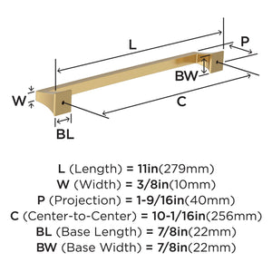 Amerock BP53536CZ Champagne Bronze Cabinet Pull 10-1/16 in (256 mm) Center-to-Center Cabinet Handle Mulholland Drawer Pull Kitchen Cabinet Handle Furniture Hardware
