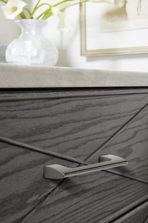Amerock Cabinet Pull Graphite 3 inch (76 mm) Center to Center Riva 1 Pack Drawer Pull Drawer Handle Cabinet Hardware