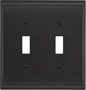 Amerock Wall Plate Black Bronze 2 Toggle Switch Plate Cover Candler 1 Pack Light Switch Cover
